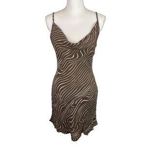 Charlie Holiday | Brown Cream Retro Zebra Lola Slip Mini Dress